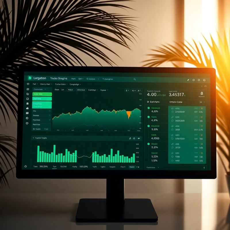 Panel de control de trading automatizado con paleta forest-cream